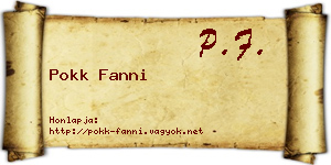 Pokk Fanni névjegykártya